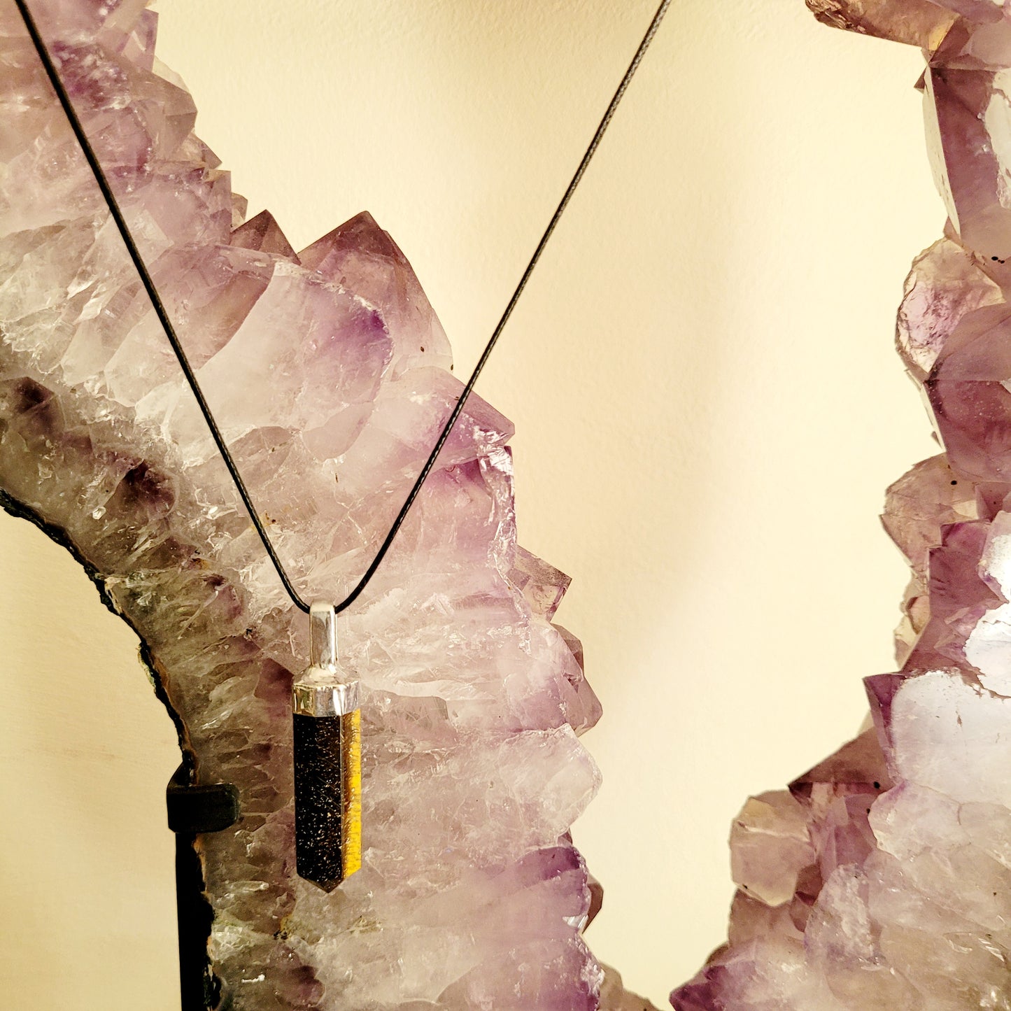 Tiger Eye Crystal Point Necklace