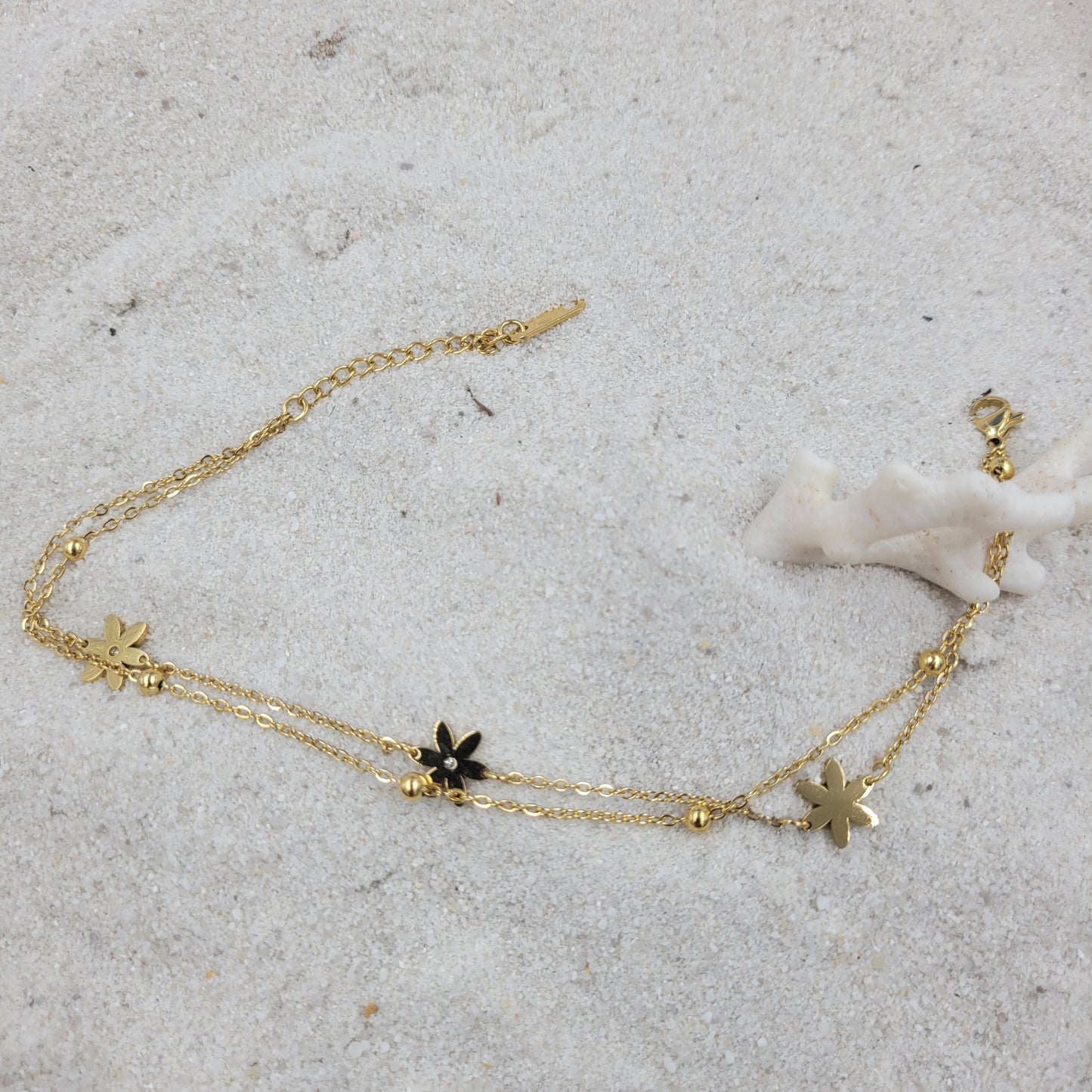 Gold plated Anklets -Flower