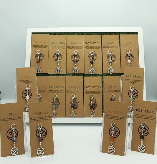 Tree of Life Symbol Crystal Charm Clips