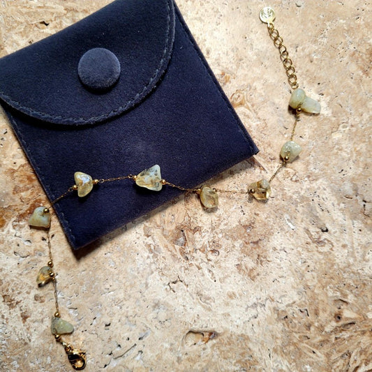 Bracelet Gold Plated with stone - Citrine