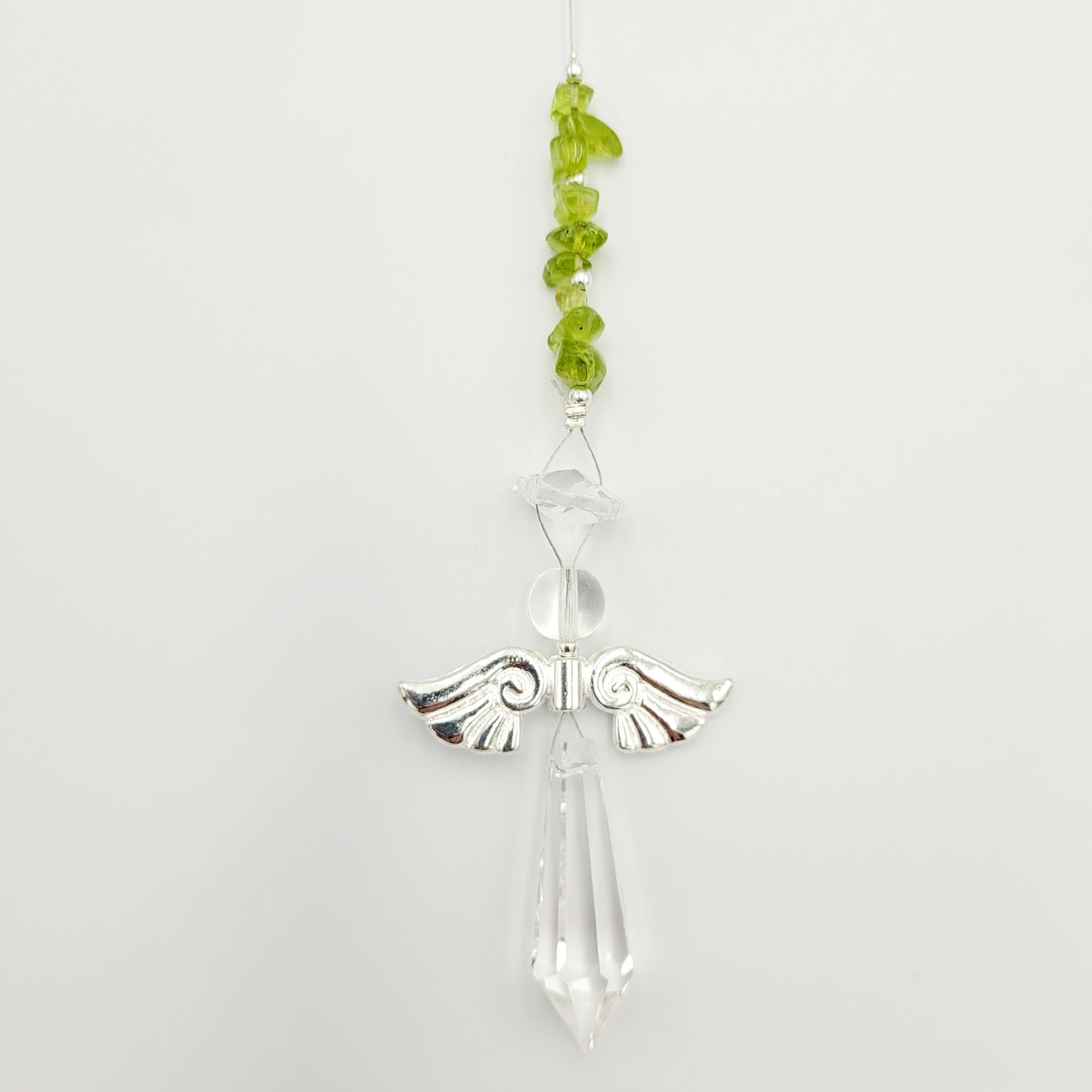 Angel long Crystal Charm Suncatcher large wings