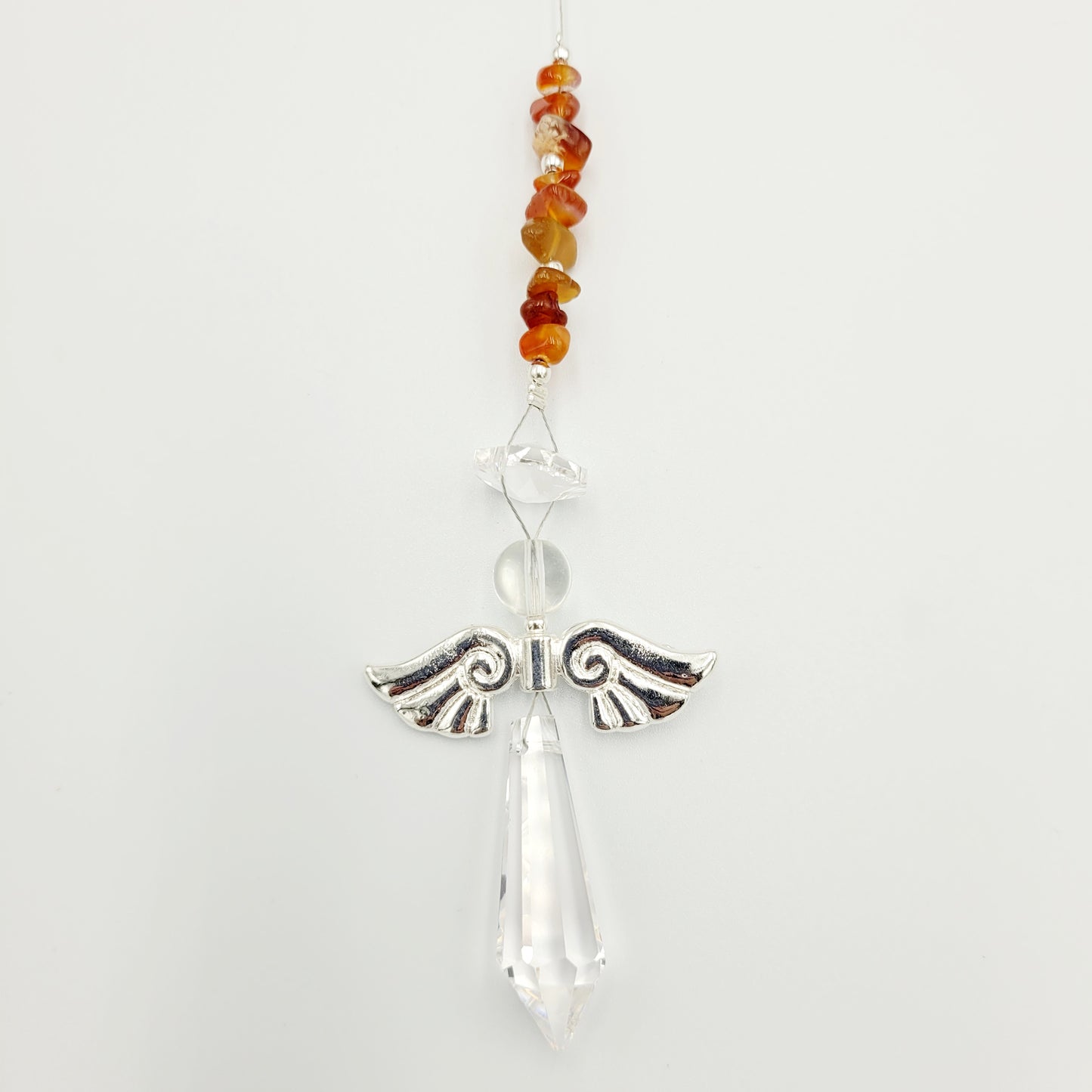Angel long Crystal Charm Suncatcher large wings