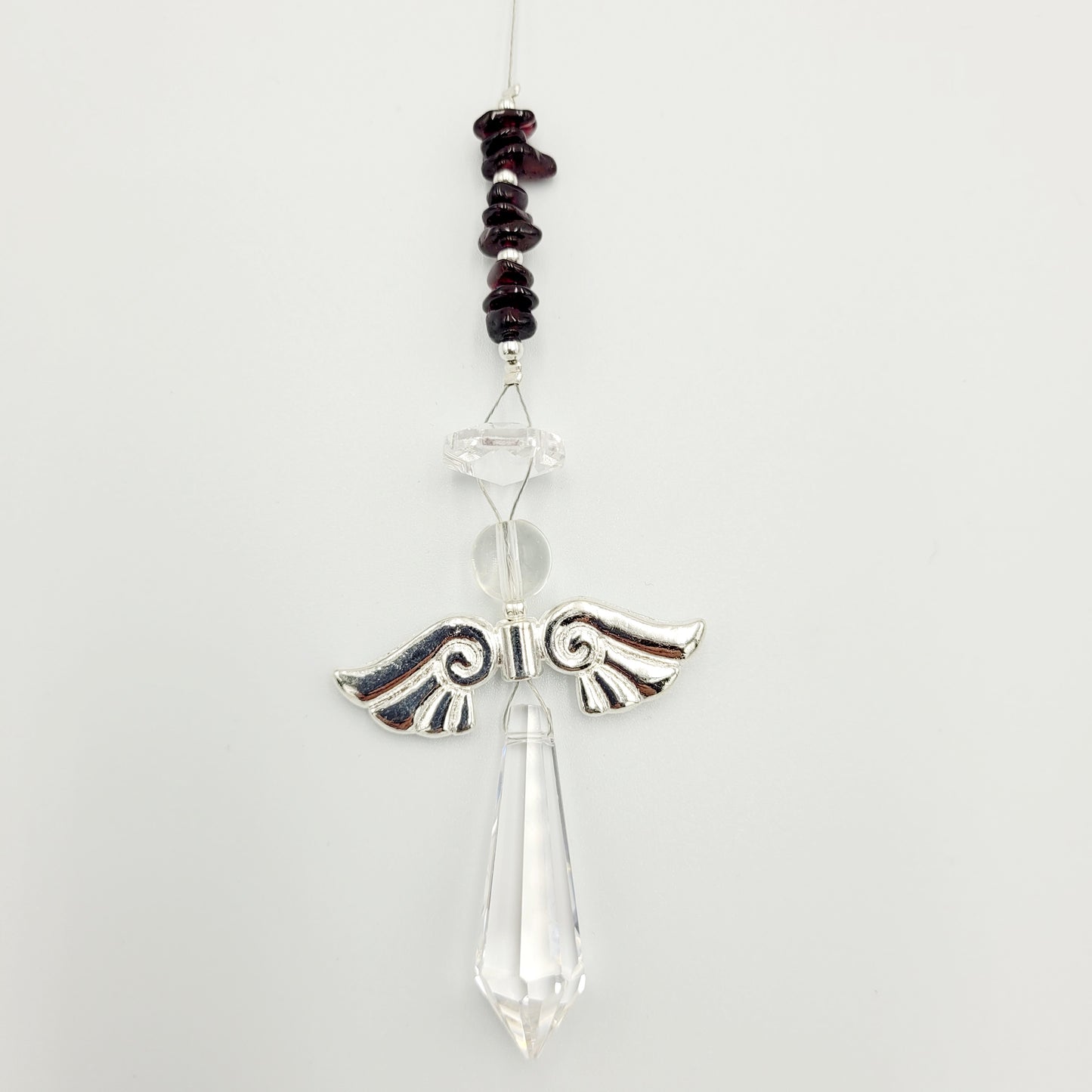 Angel long Crystal Charm Suncatcher large wings