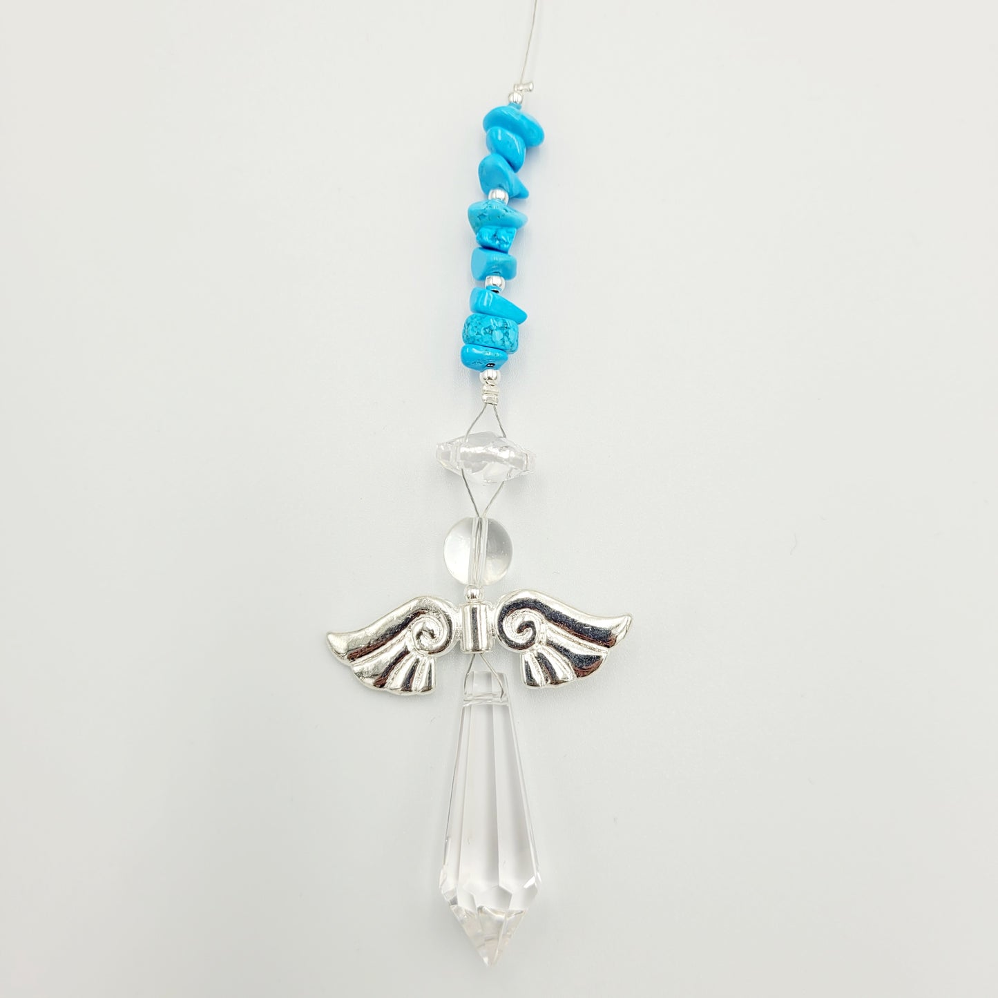 Angel long Crystal Charm Suncatcher large wings