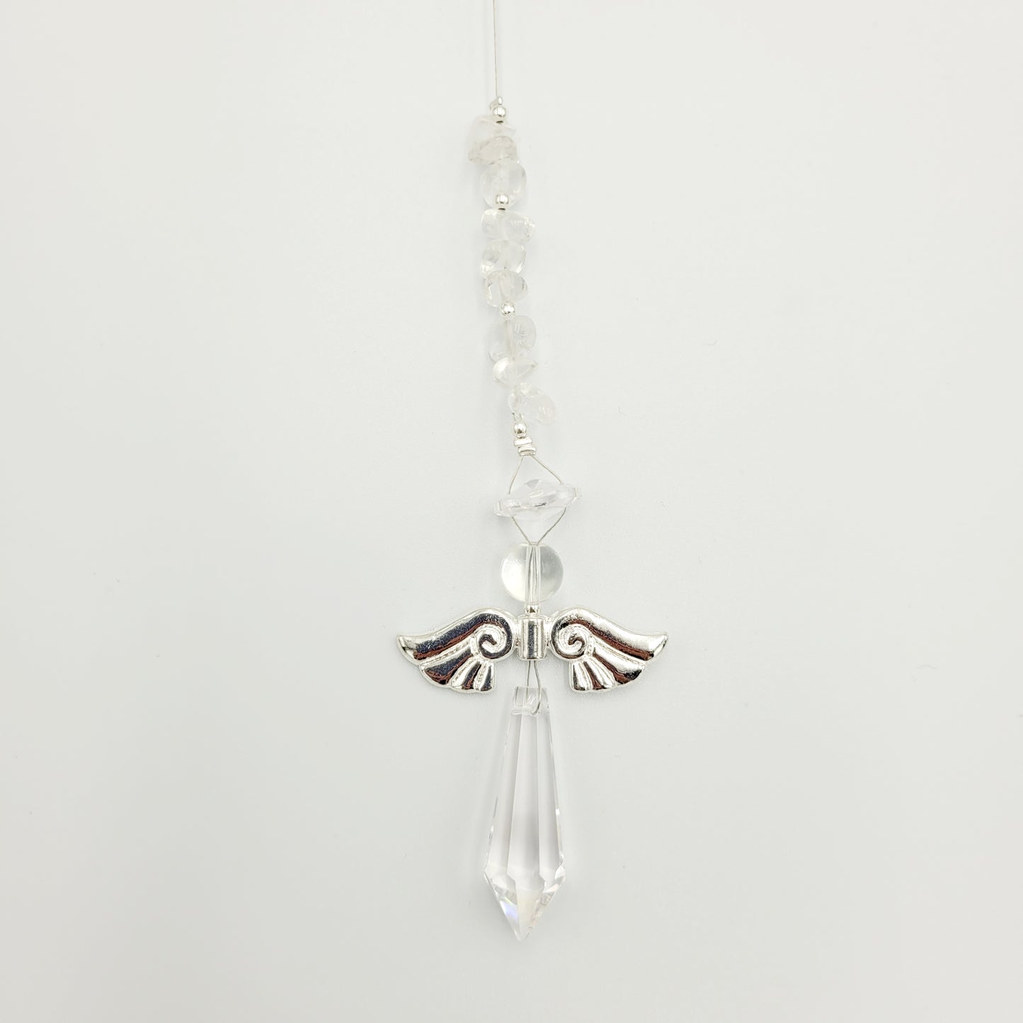 Angel long Crystal Charm Suncatcher large wings