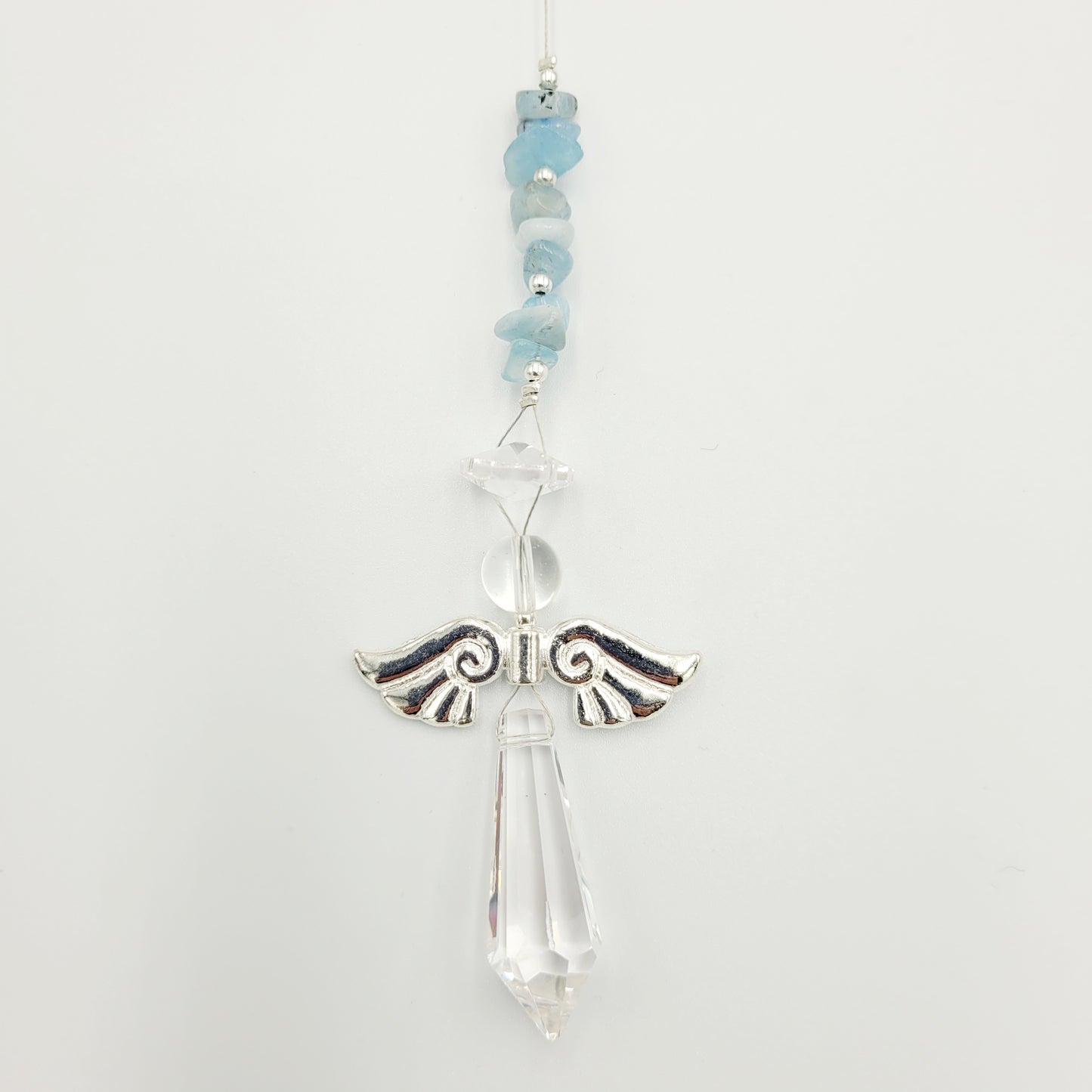 Angel long Crystal Charm Suncatcher large wings