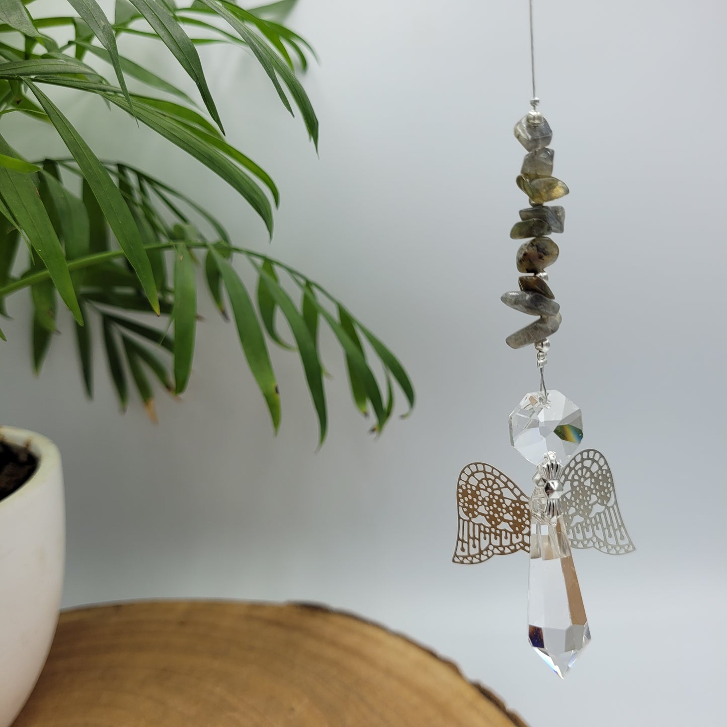 Angel Crystal Metal Wing Charm Suncatcher