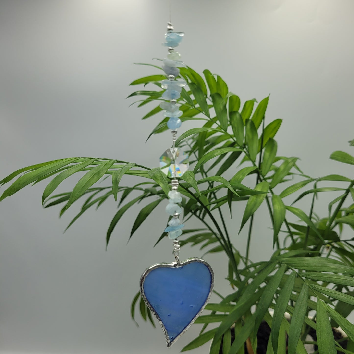 Hanging Heart stained glass Crystal Stone