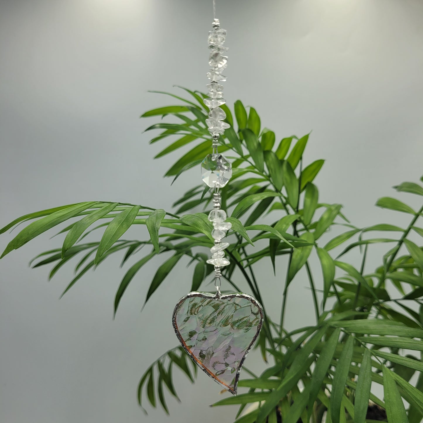 Hanging Heart stained glass Crystal Stone