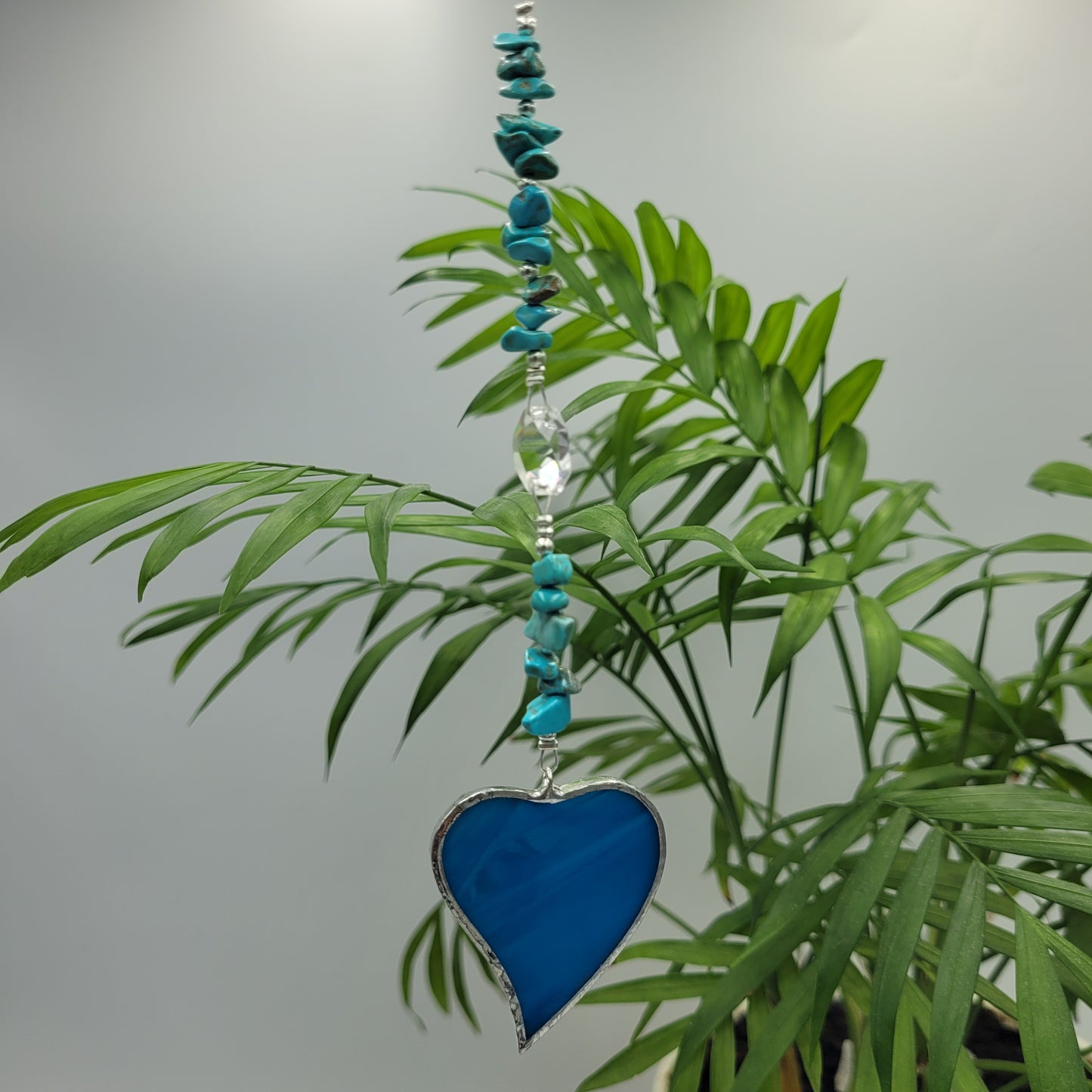 Hanging Heart stained glass Crystal Stone