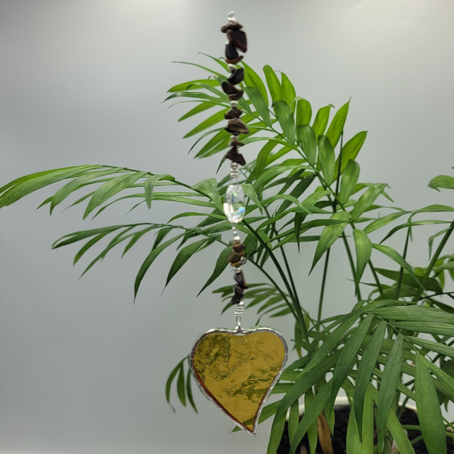 Hanging Heart stained glass Crystal Stone
