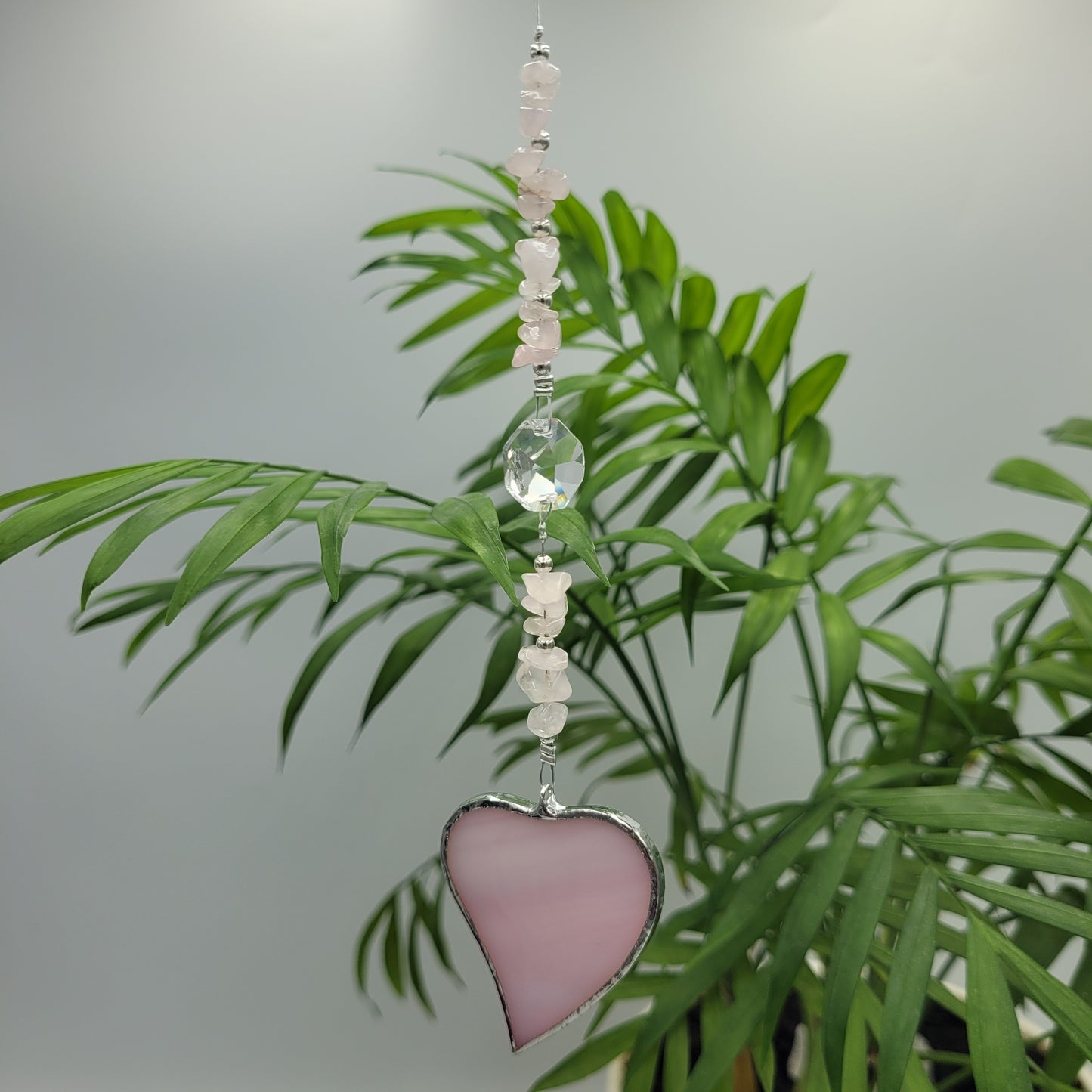Hanging Heart stained glass Crystal Stone