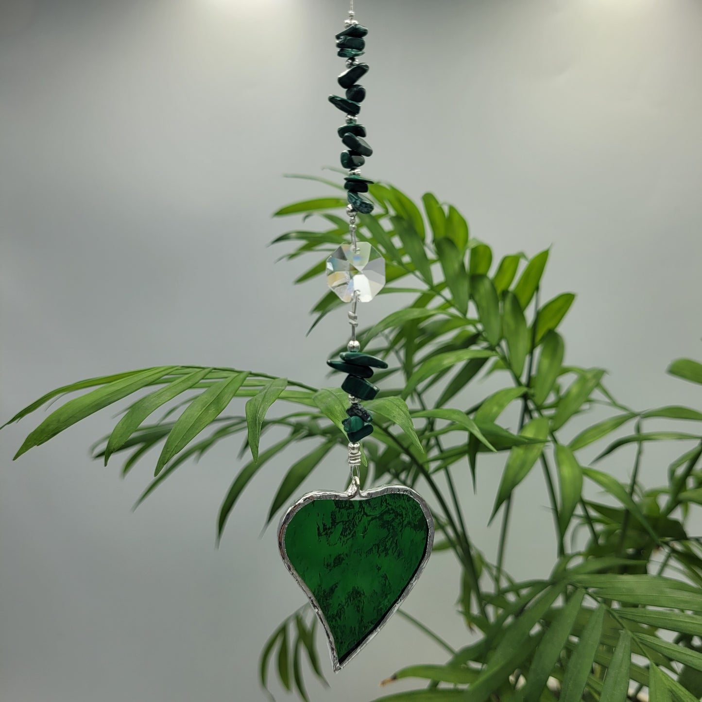 Hanging Heart stained glass Crystal Stone