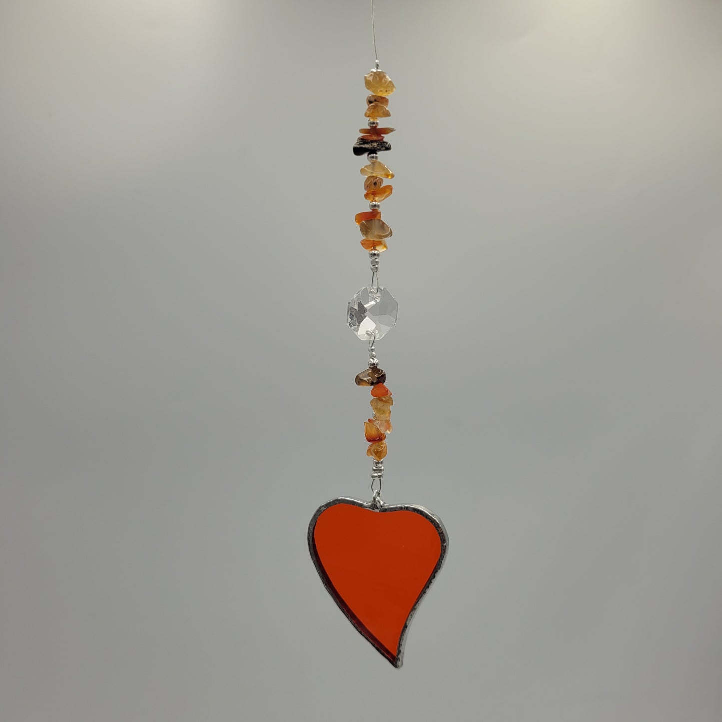Hanging Heart stained glass Crystal Stone