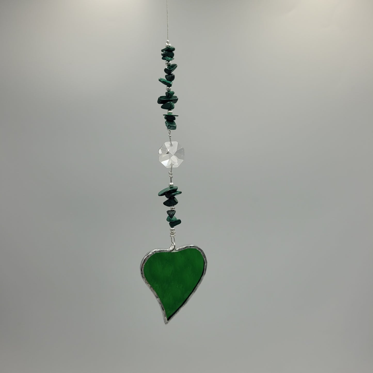 Hanging Heart stained glass Crystal Stone