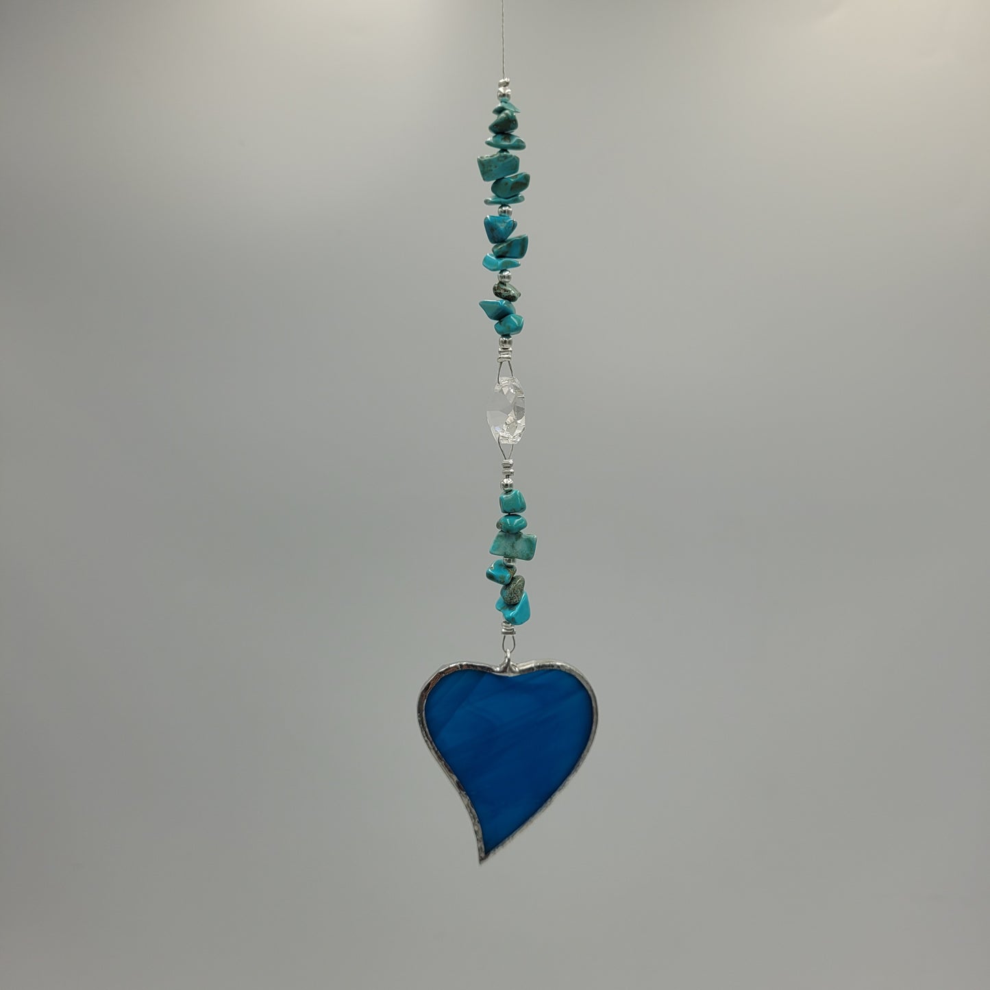 Hanging Heart stained glass Crystal Stone