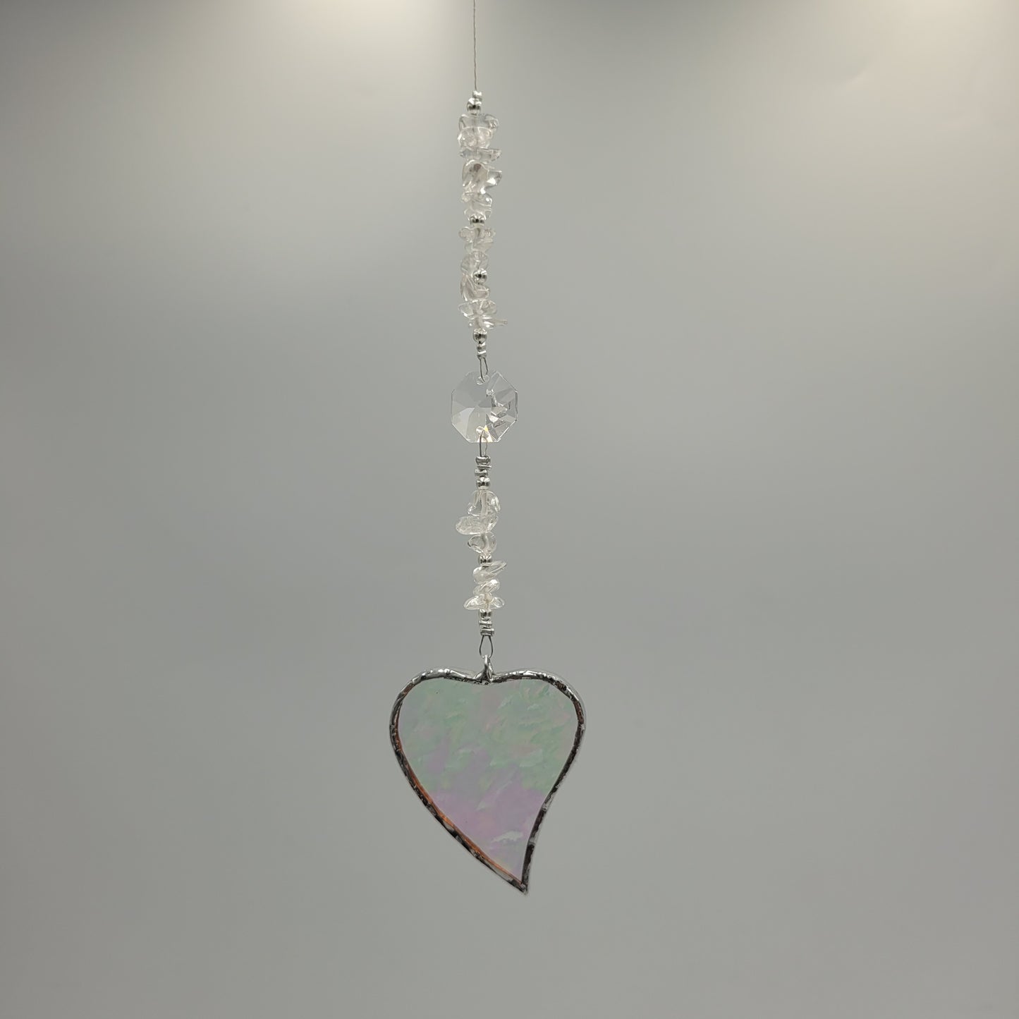 Hanging Heart stained glass Crystal Stone
