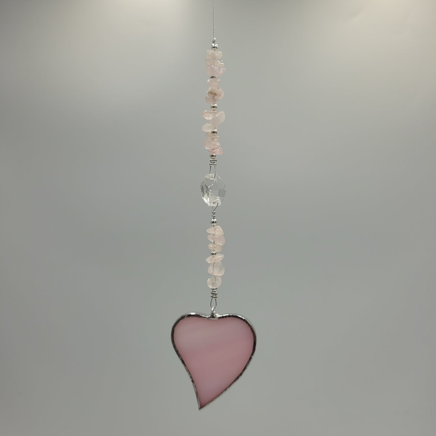 Hanging Heart stained glass Crystal Stone