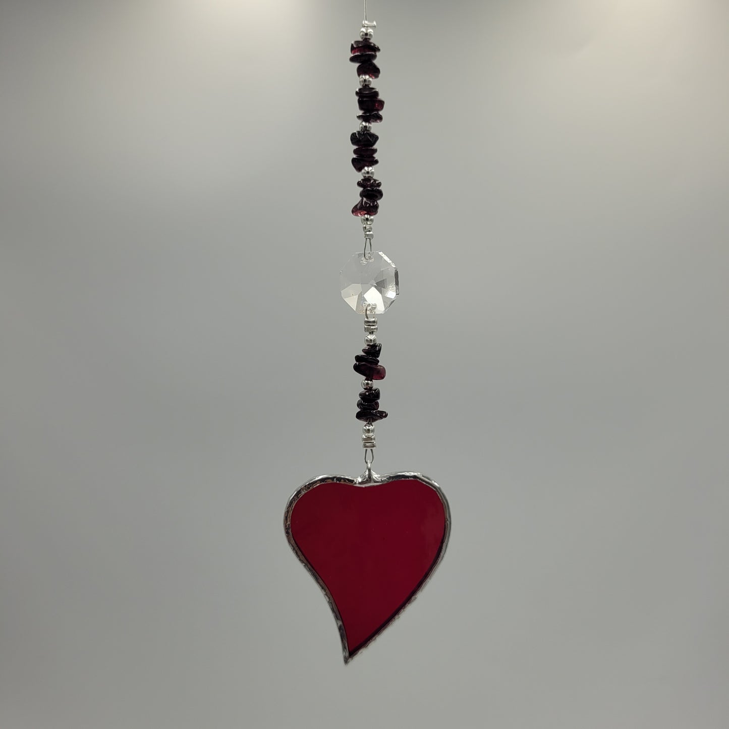 Hanging Heart stained glass Crystal Stone