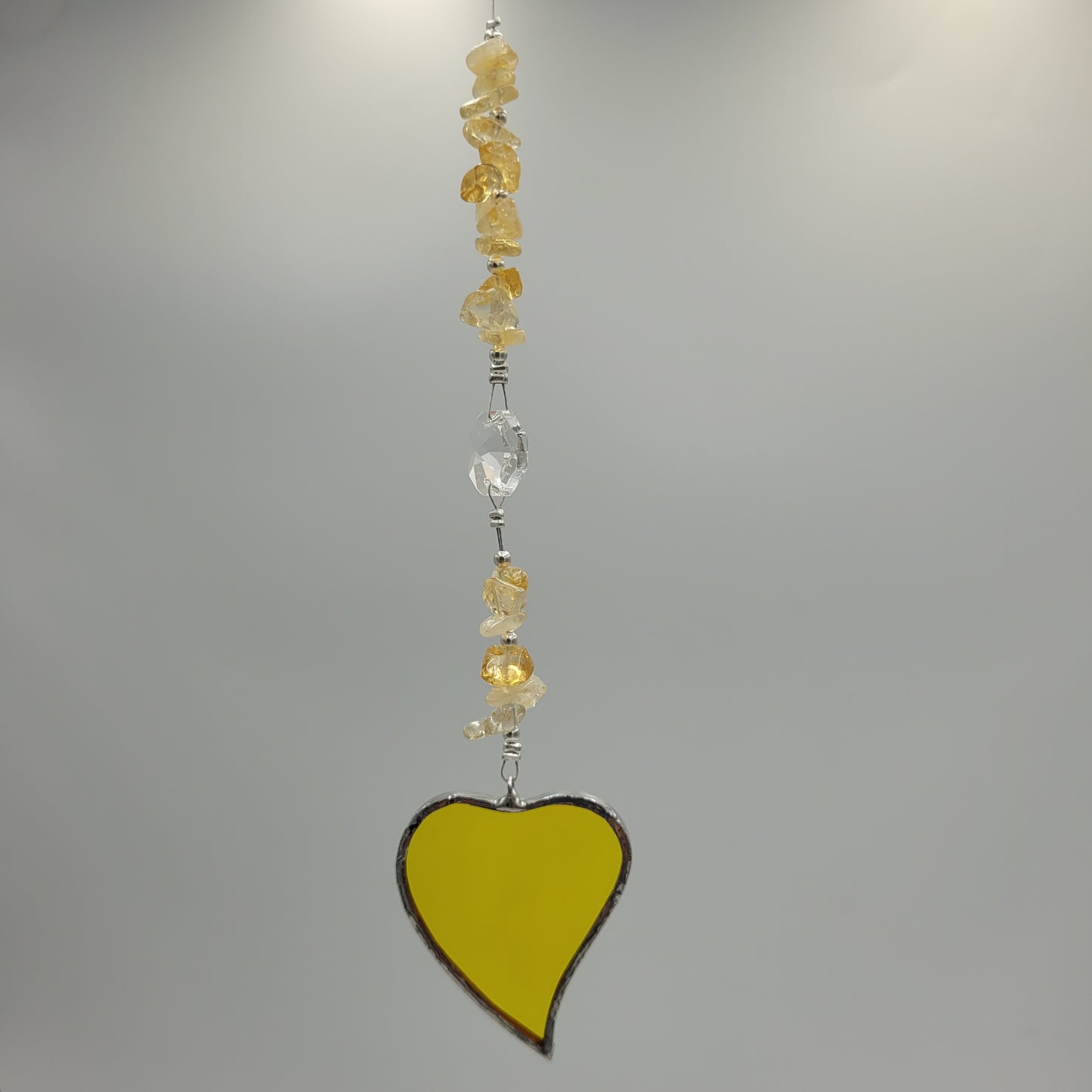 Hanging Heart stained glass Crystal Stone