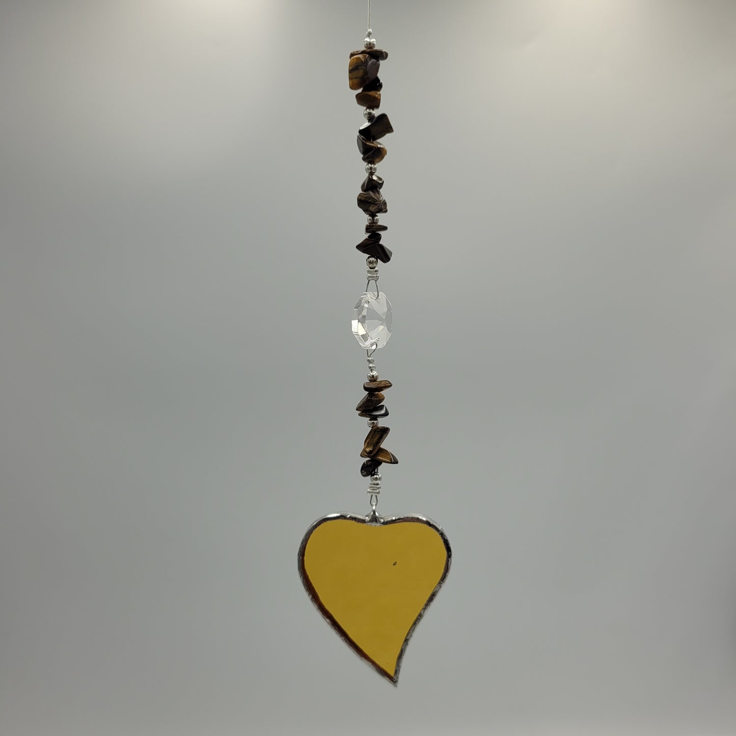 Hanging Heart stained glass Crystal Stone
