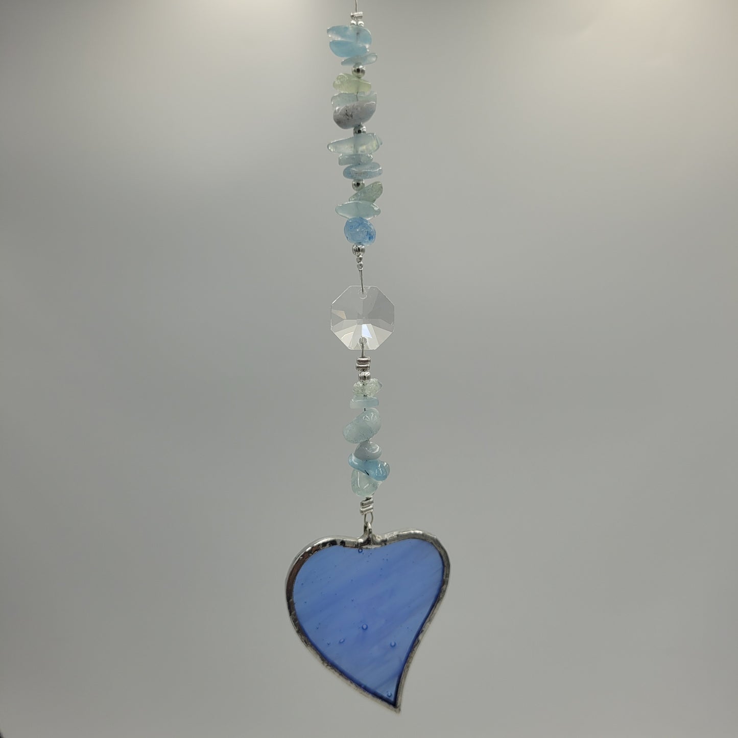 Hanging Heart stained glass Crystal Stone