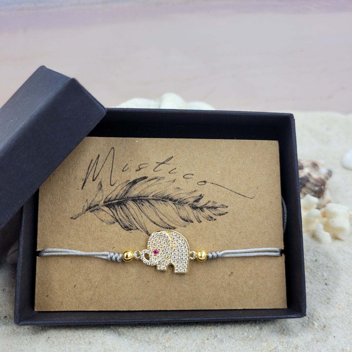 Elephant Zircon String Bracelet