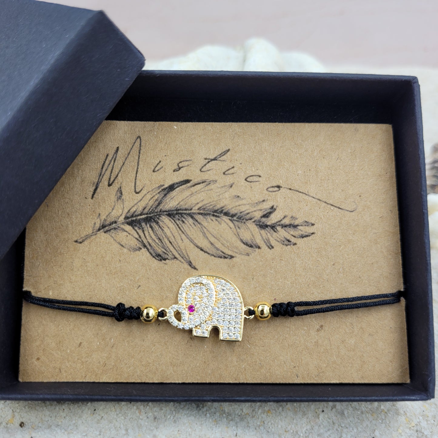 Elephant Zircon String Bracelet