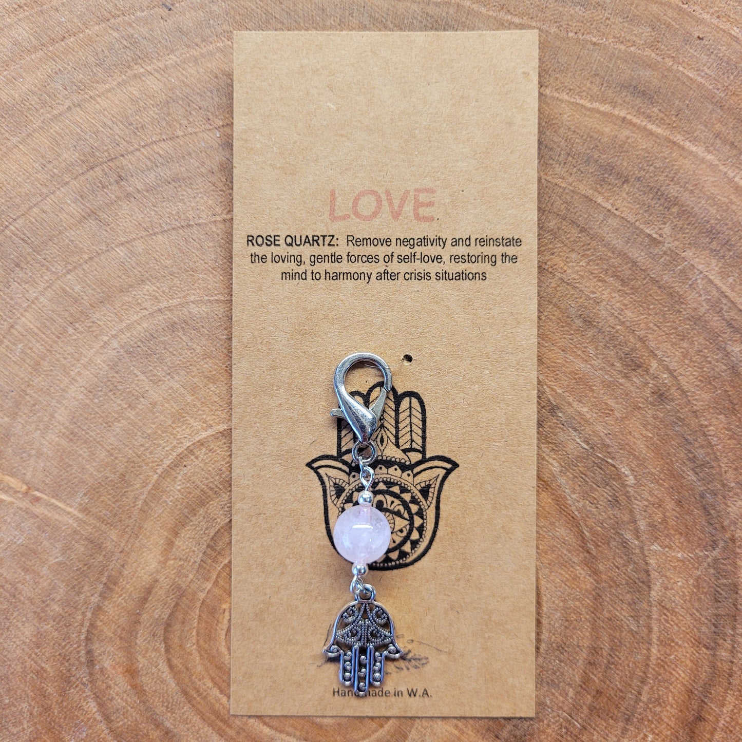 Hamsa Symbol Crystal Charm Clips