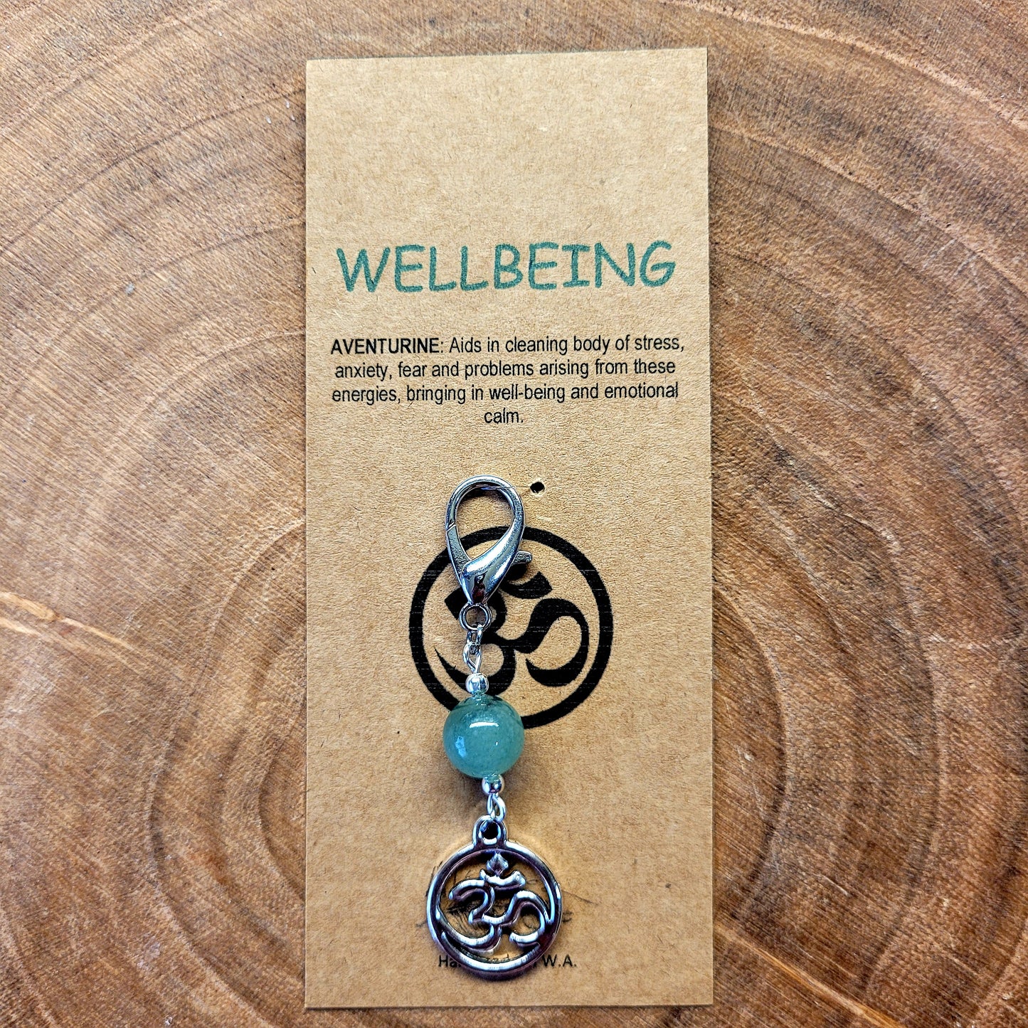 Om Symbol Crystal Charm Clips