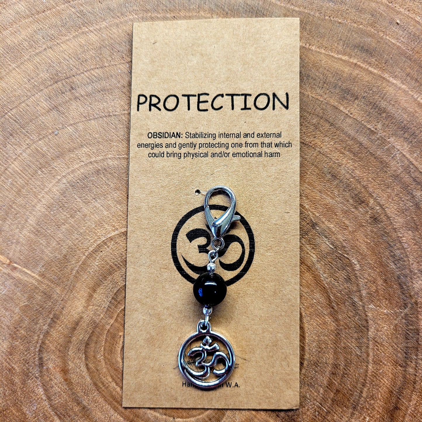 Om Symbol Crystal Charm Clips