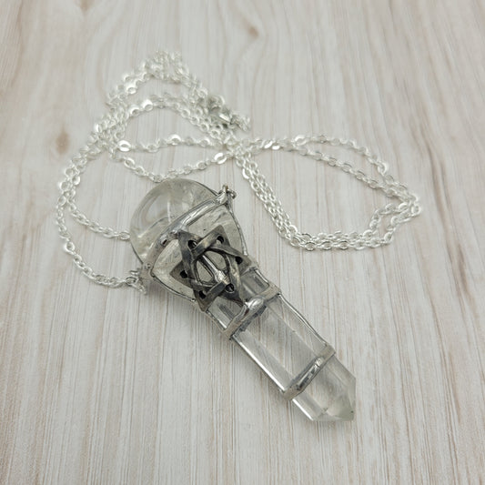 Star of David Crystal Wand Necklace