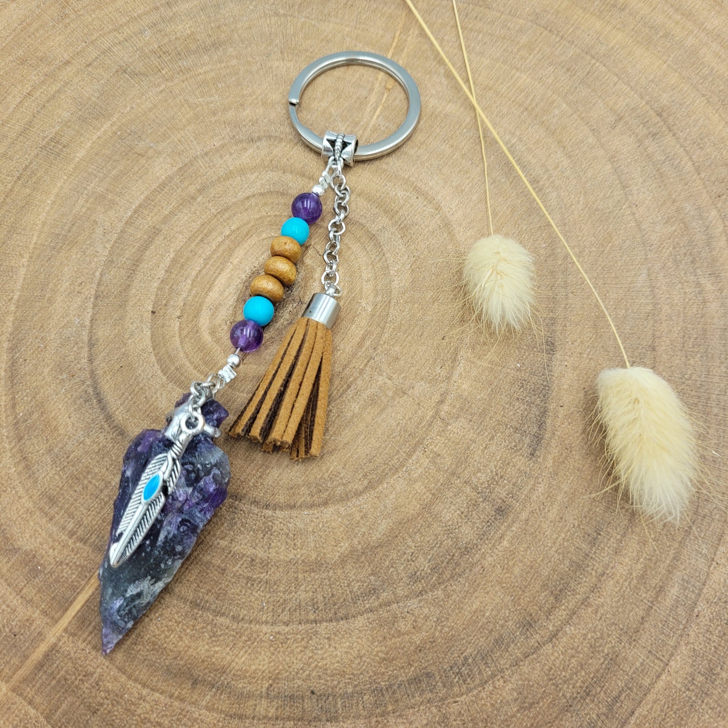 Amethyst Arrowhead Keyring