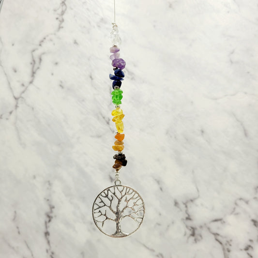 Chakra Balance Tree of Life Crystal Charm Suncatcher