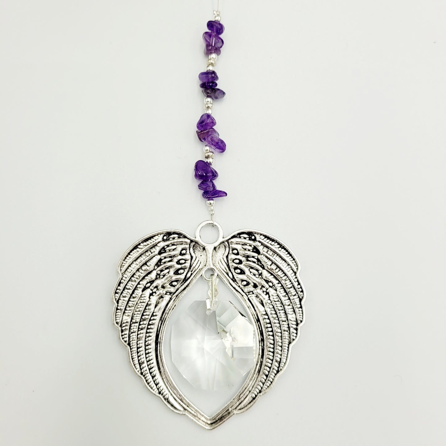 Angel Wing Octagonal Crystal Charm Suncatcher