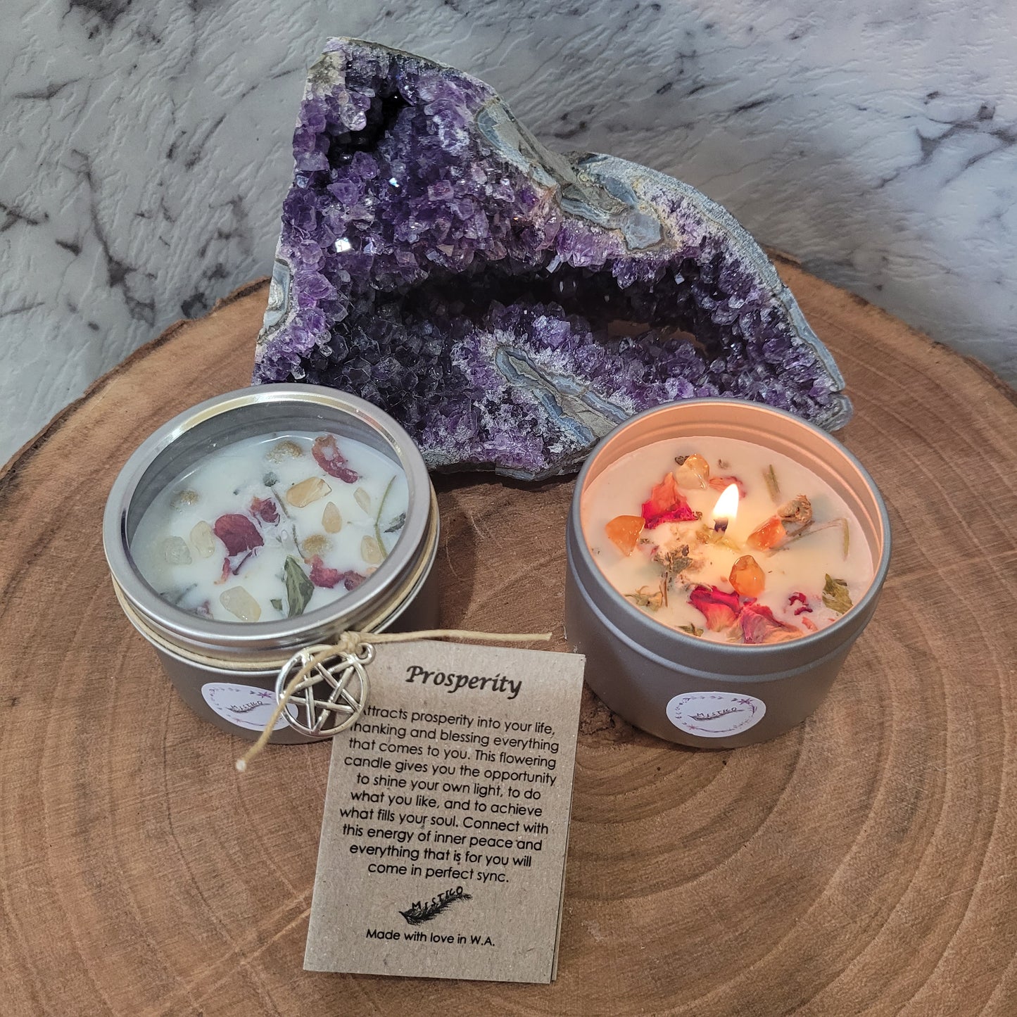 Small Prosperity Crystal Soy Wax Candle
