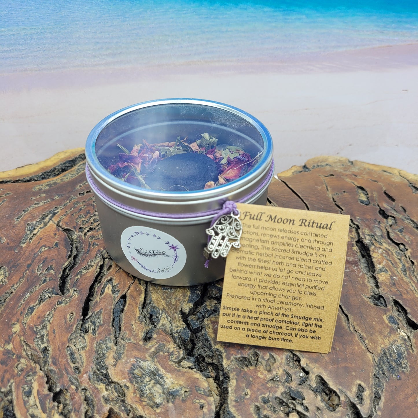 Smudge Tin Floral Full Moon Ritual