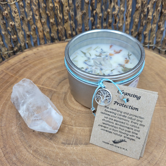 Large Crystal Cleansing & Protection Soy Wax Candle