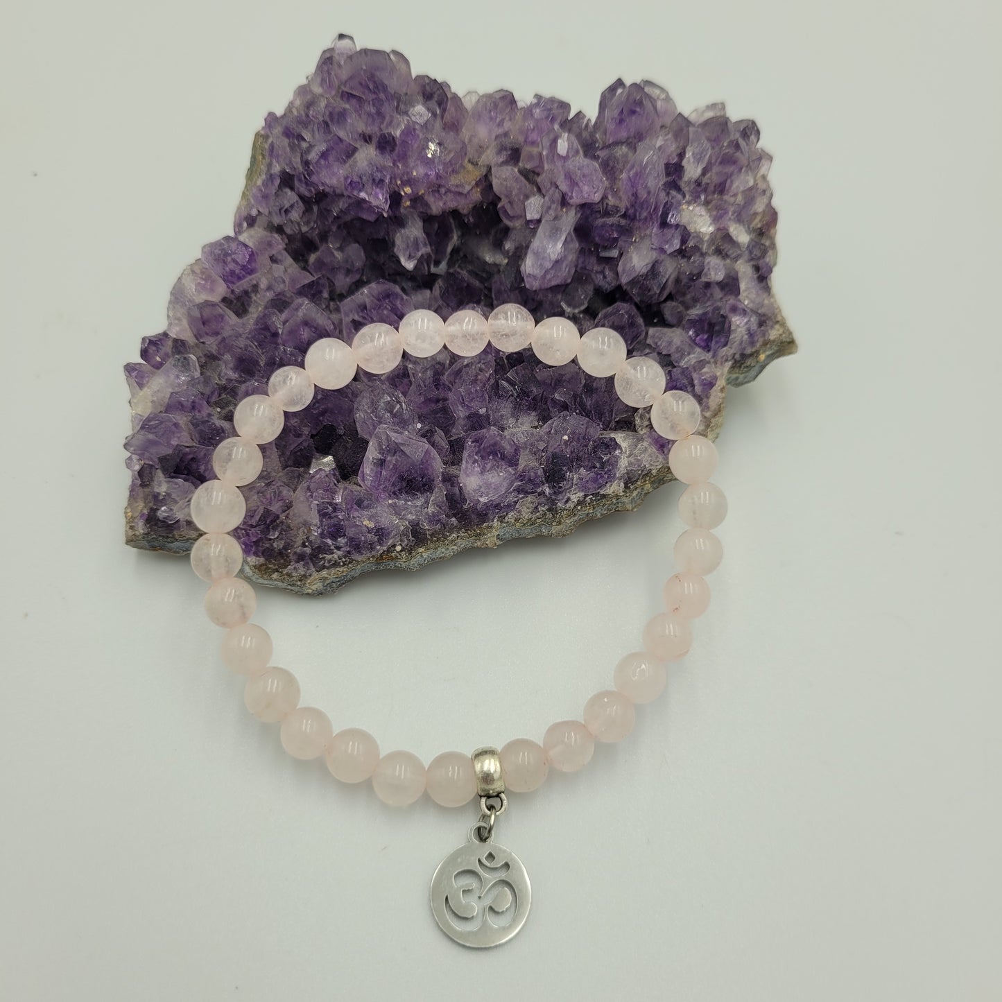 Bracelet Rose quartz 6mm Om