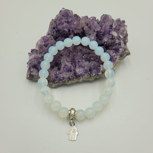 Bracelet Opalite 8mm Hamsa