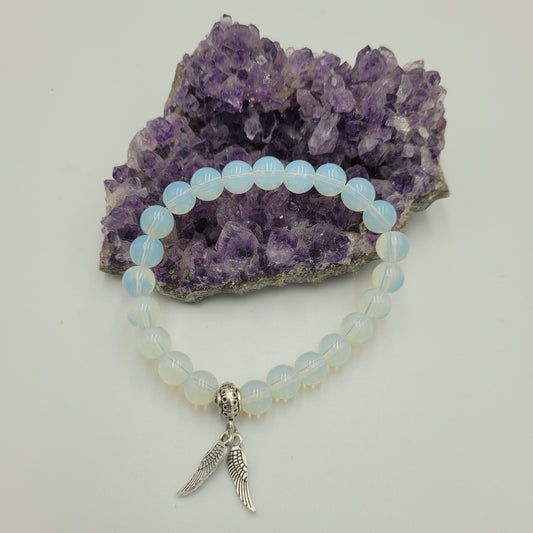 Bracelet Opalite 8mm Wings