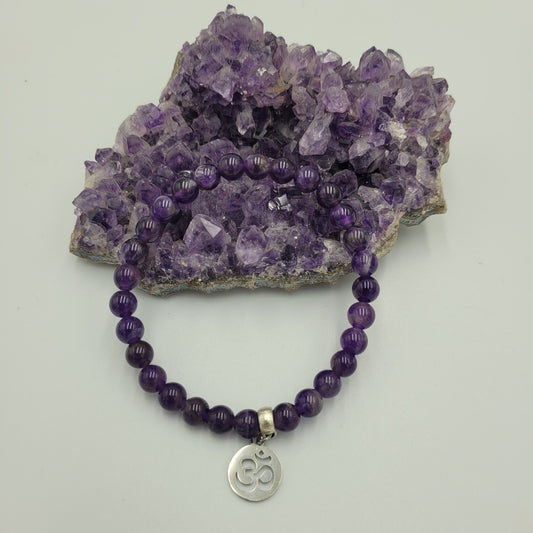 Bracelet Amethyst 6mm Om