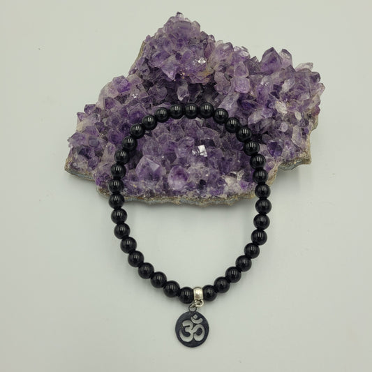 Bracelet Obsidian 6mm Om