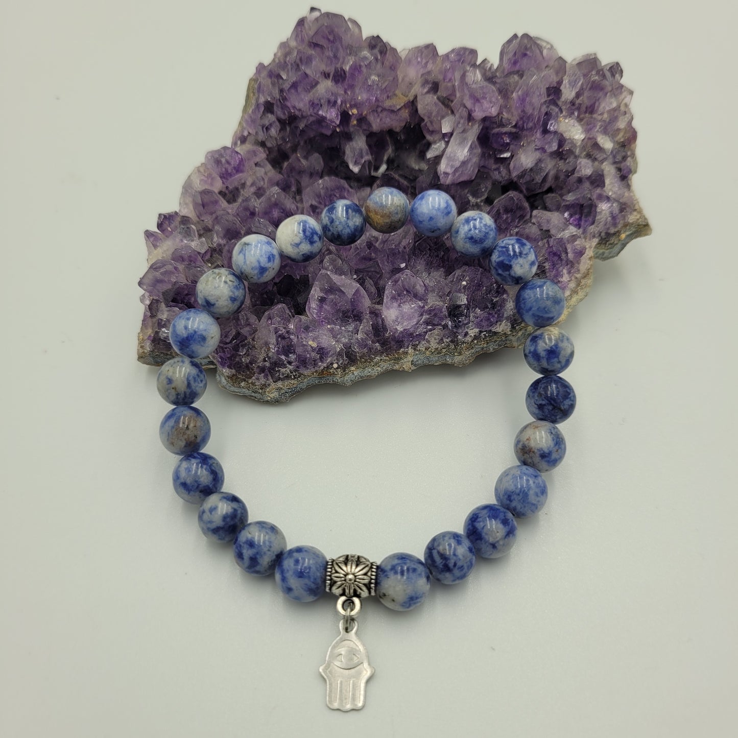 Bracelet Sodalite 8mm Hamsa