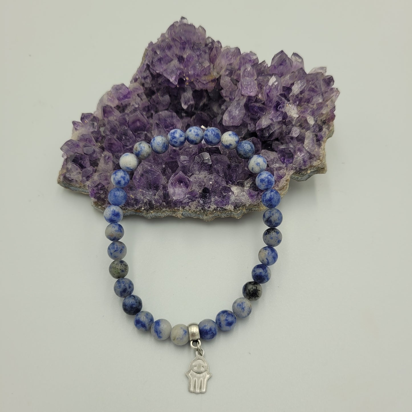 Bracelet Sodalite 6mm Hamsa