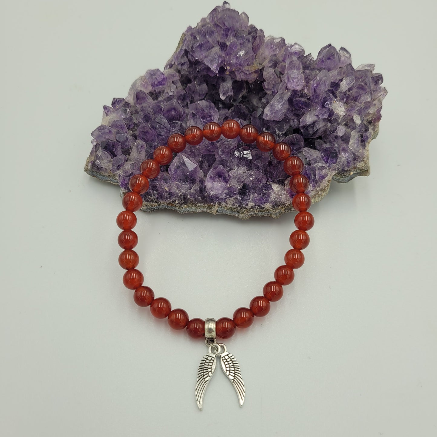 Bracelet Carnelian 6mm Wings