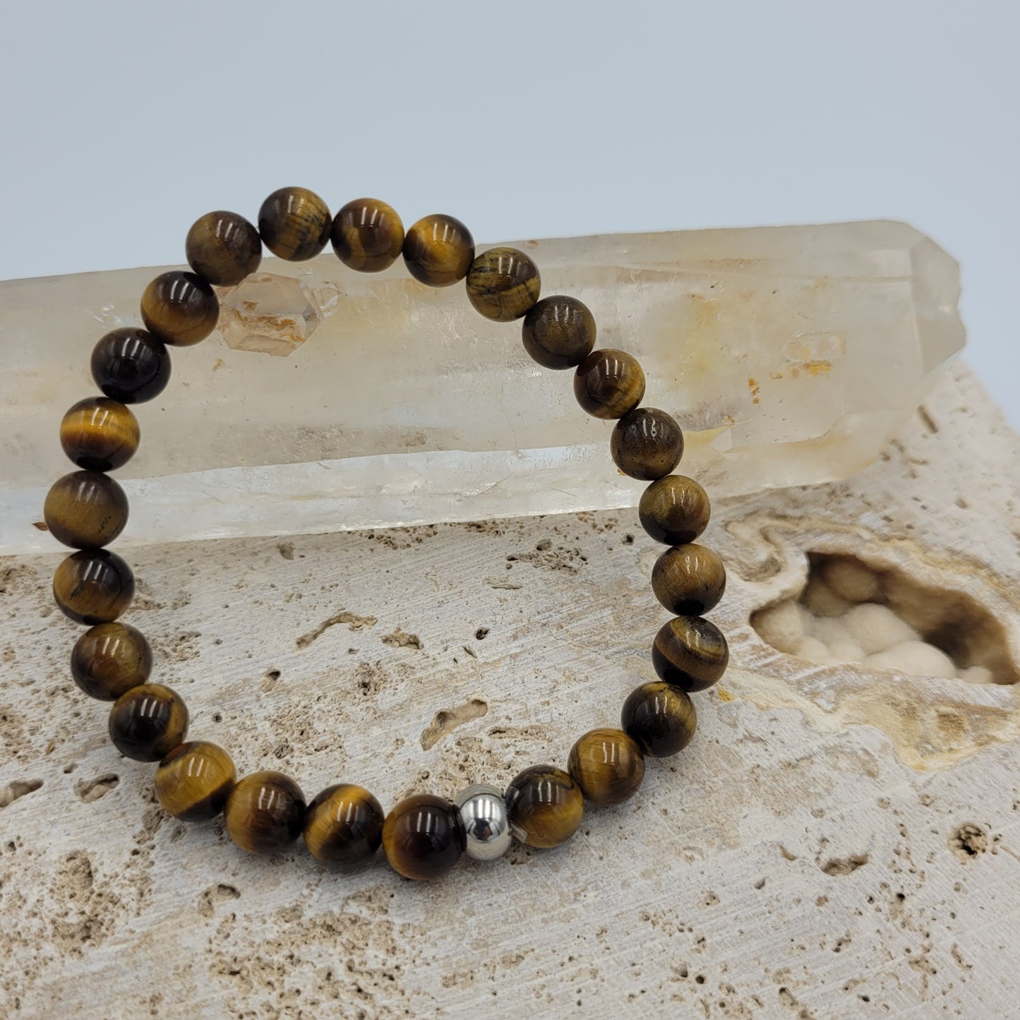 Men's Bracelet Tiger Eye 8mm stone