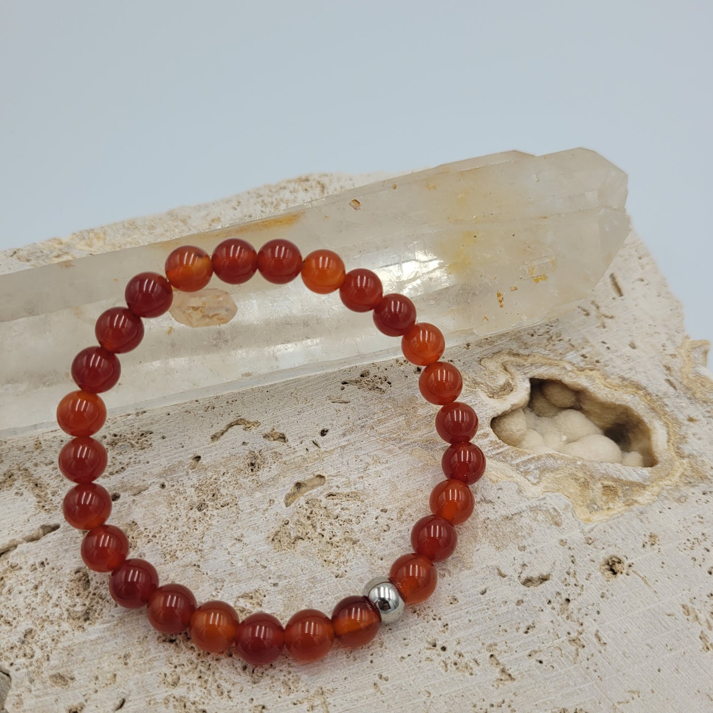 Men's Bracelet Carnelian 8mm stone