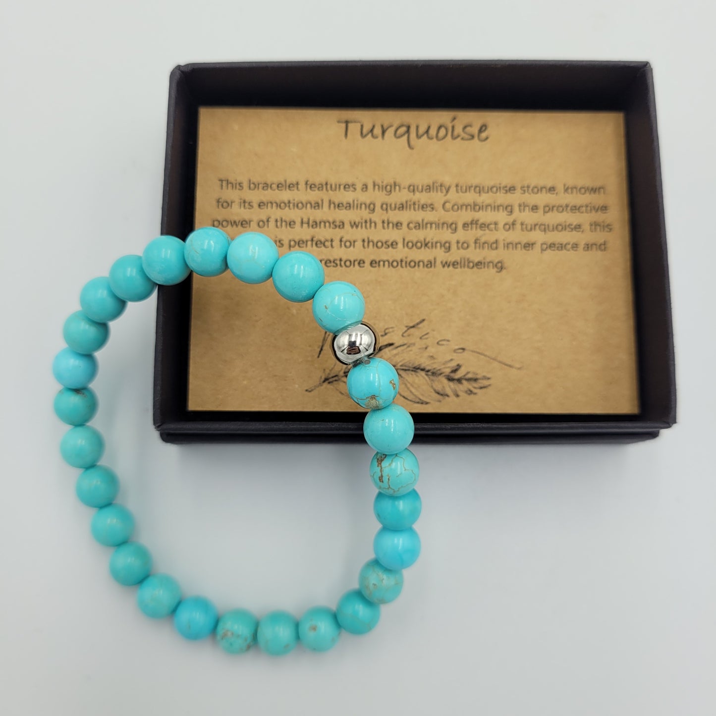 Men's Bracelet Turquoise 8mm stone