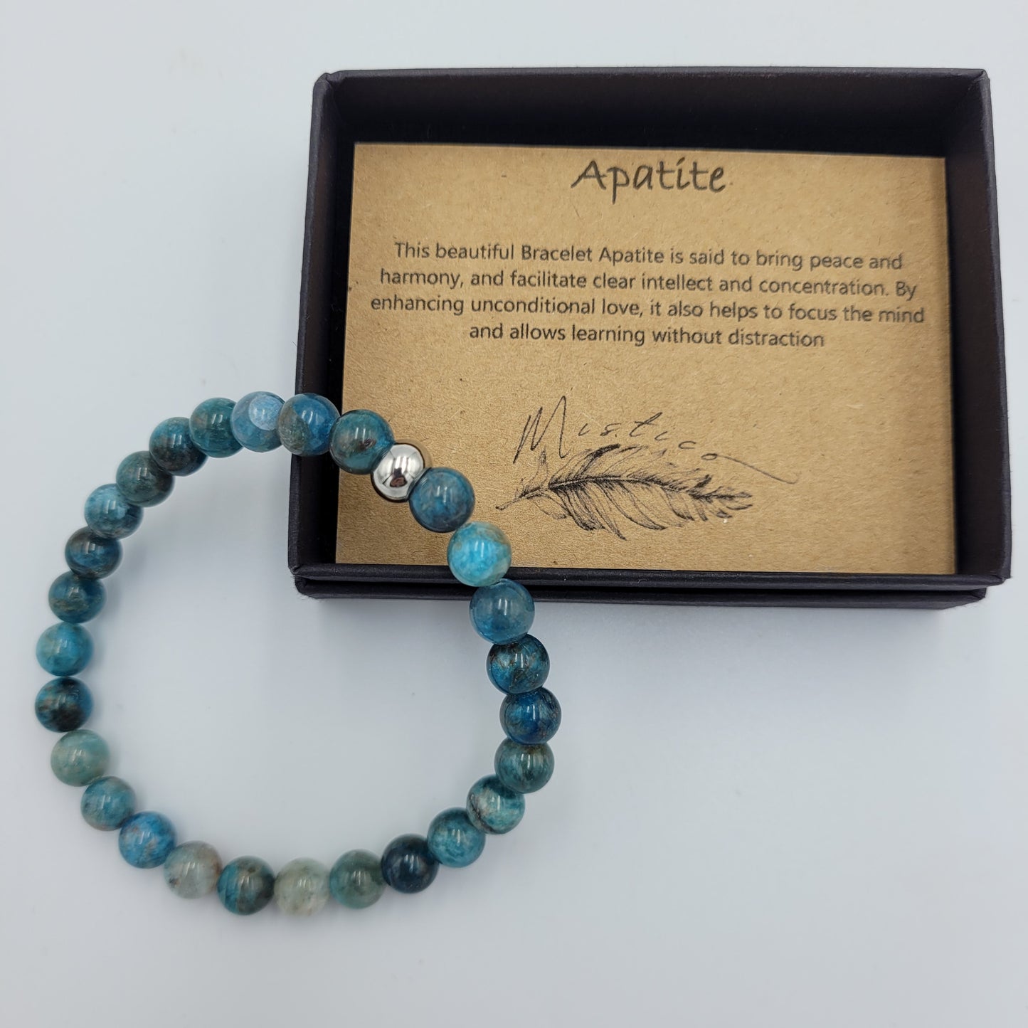 Men's Bracelet Apatite 8mm stone